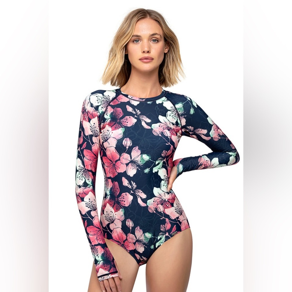 Axesea One Piece Back Zip Swimsuit size 12